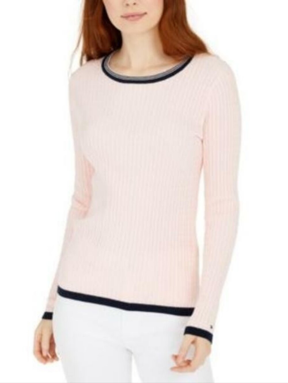 Tommy Hilfiger Pink Cable-Knit Long‎ Sleeve Sweater
